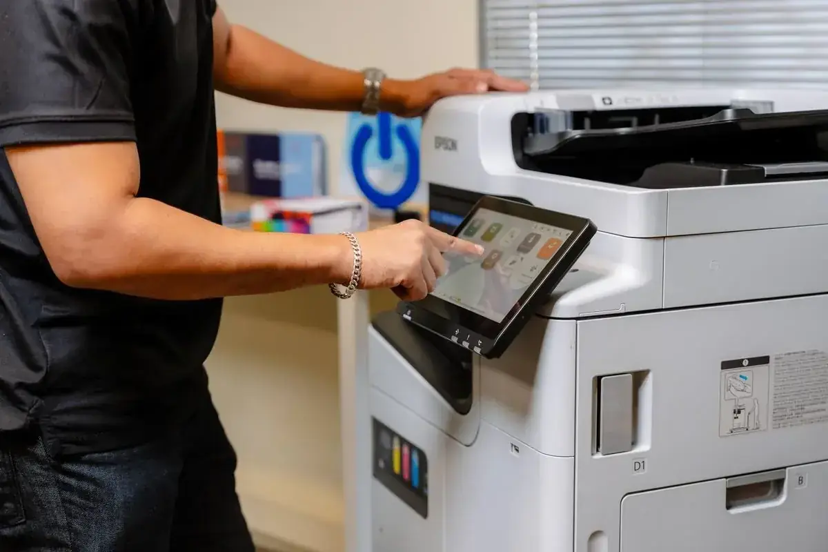 Using the touchscreen of an Epson WorkForce multifunction printer